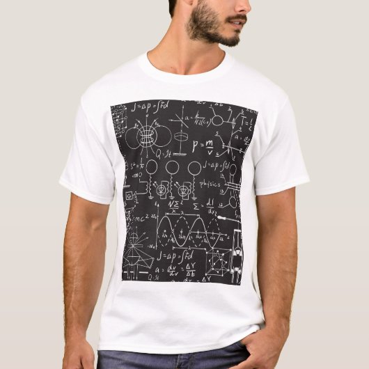 Wetenschappelijke formules: Chalkboard Calculation T-shirt (Voorkant)