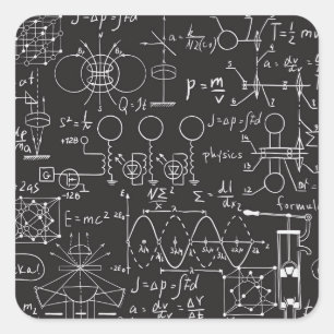 Wetenschappelijke formules: Chalkboard Calculation Vierkante Sticker