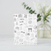 wetenschappelijke illustraties Zwart wit patroon Briefkaart (Staand voorkant)