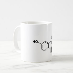 wetenschappelijke symbolen van serotonine chemisch koffiemok