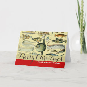  wetenschappelijke Vissende kunst Feestdagen Kaart