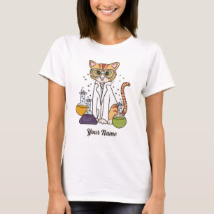 Wetenschapper Cat - Oranje Tabby Lab Kitty Cat Lov T-shirt