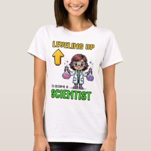 Wetenschapper Ck naar school leuk gamer meisje niv T-shirt