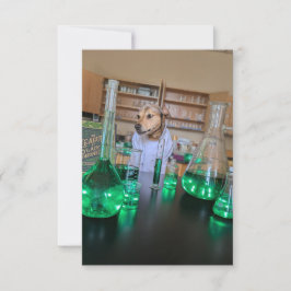 Wetenschapper Grappig Schattige Hondenboek Kostuum Bedankkaart