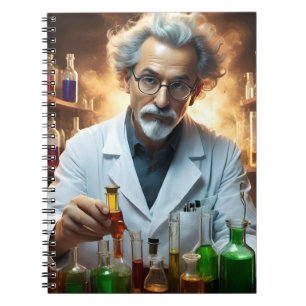 Wetenschapper in een laboratorium die drankjes men notitieboek