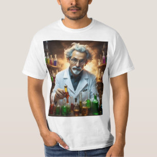 Wetenschapper in een laboratorium die drankjes men t-shirt