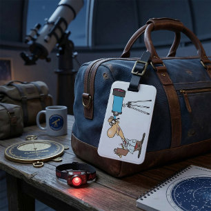 Wetenschapper met telescoop Astronomie Wetenschap Bagagelabel