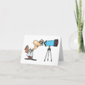 Wetenschapper met Telescope Astronomy Science Humo Bedankkaart (Voorkant)