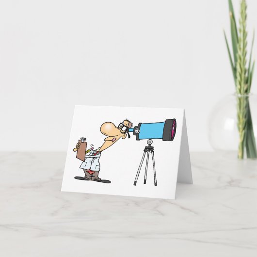 Wetenschapper met Telescope Astronomy Science Humo Bedankkaart (Voorkant)