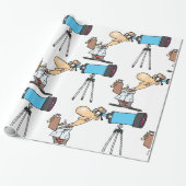 Wetenschapper met Telescope Astronomy Science Humo Cadeaupapier (Uitgerold)