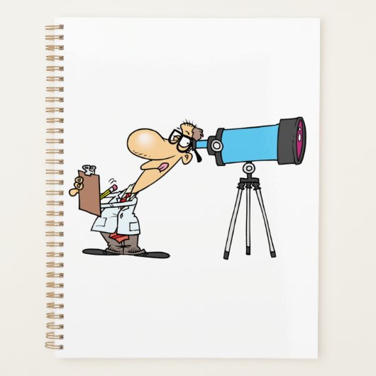 Wetenschapper met Telescope Astronomy Science Humo Planner (Voorkant)