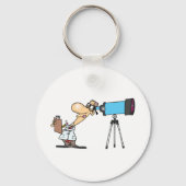 Wetenschapper met Telescope Astronomy Science Humo Sleutelhanger (Voorkant)