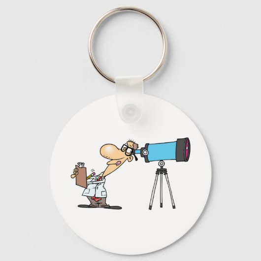 Wetenschapper met Telescope Astronomy Science Humo Sleutelhanger (Achterkant)