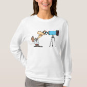 Wetenschapper met Telescope Astronomy Science Humo T-shirt (Voorkant)
