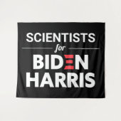 Wetenschappers voor Biden Harris Custom Text Black Wandkleed (Voorkant (horizontaal))