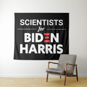 Wetenschappers voor Biden Harris Custom Text Black Wandkleed