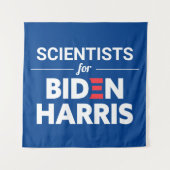 Wetenschappers voor Biden Harris Custom Text Blue Wandkleed (Voorkant)