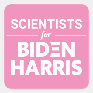 Wetenschappers voor Biden Harris Custom Text Pink Vierkante Sticker