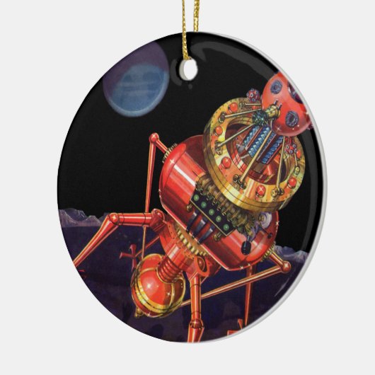  wetenschapscentrum met Alien Robot Keramisch Ornament (Links)