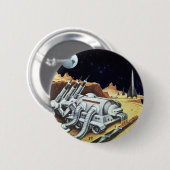  wetenschapscentrum, ruimtestation op de maan ronde button 5,7 cm (Voorkant /achterkant)