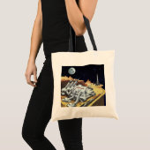 wetenschapscentrum, ruimtestation op de maan tote bag (Voorkant (product))