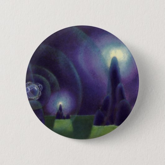 wetenschapscentrum, Sci Fi ruimtevaartuig Ronde Button 5,7 Cm (Voorkant)