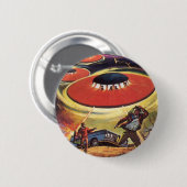  wetenschapscentrum, Sci Fi UFO Alien Invasion Ronde Button 5,7 Cm (Voorkant /achterkant)