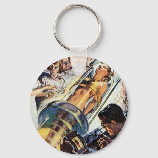  wetenschapscentrum, Woman Lab-experiment Sleutelhanger (Voorkant)