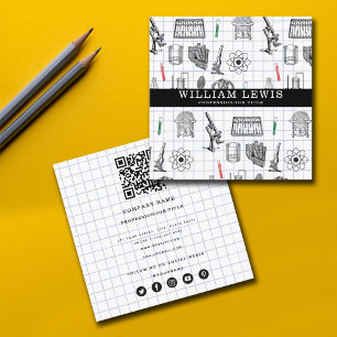 Wetenschapschemie Wetenschappers QR Code Sociale m Vierkante Visitekaartje