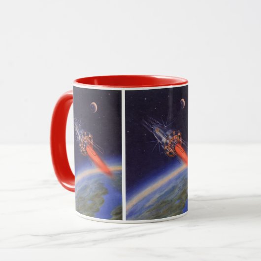 wetenschapscrisis in de ruimte over de aarde mok (Voorkant links)