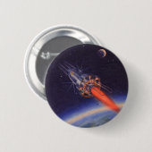 wetenschapscrisis in de ruimte over de aarde ronde button 5,7 cm (Voorkant /achterkant)