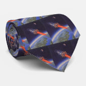  wetenschapscrisis in de ruimte over de aarde stropdas (Opgerold)