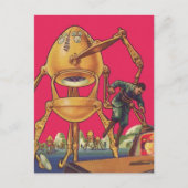 wetenschapscultuur Alien Robot vangt Man Briefkaart (Voorkant)