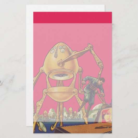  wetenschapscultuur Alien Robot vangt Man Briefpapier (Voorkant / Achterkant)