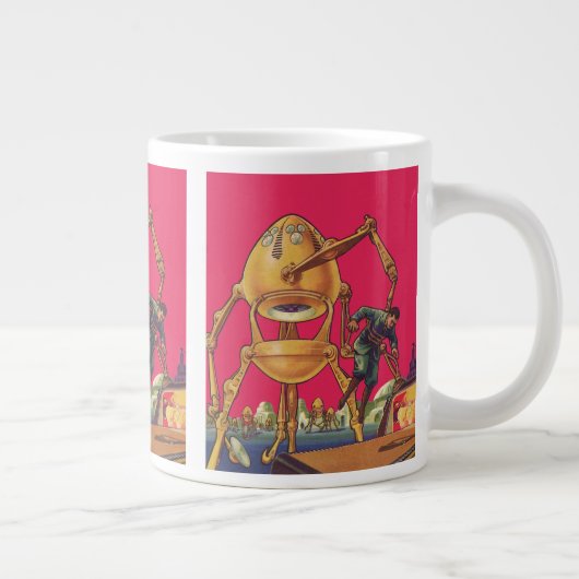 wetenschapscultuur Alien Robot vangt Man Extra Grote Mok (Rechts)