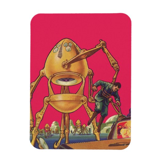 wetenschapscultuur Alien Robot vangt Man Magneet (Verticaal)