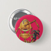  wetenschapscultuur Alien Robot vangt Man Ronde Button 5,7 Cm (Voorkant /achterkant)