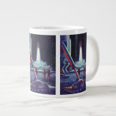 wetenschapscultuur Aliens Wave to Rocket Jumbo Beker (Voorkant rechts)