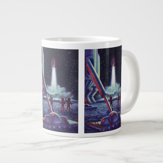 wetenschapscultuur Aliens Wave to Rocket Jumbo Beker (Voorkant rechts)