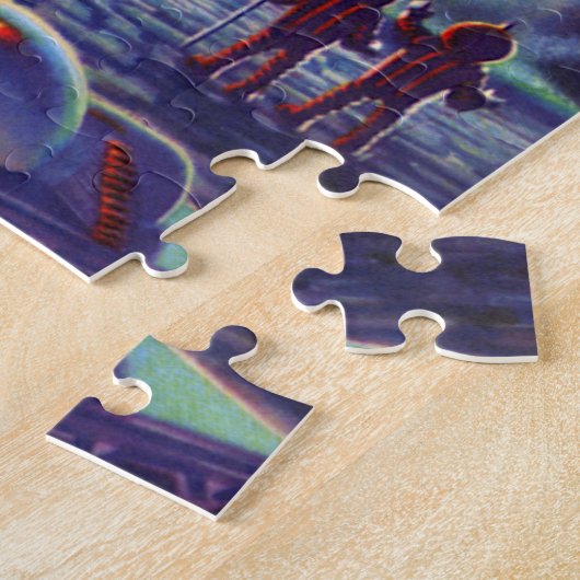  wetenschapscultuur Aliens Wave to Rocket Legpuzzel (Zijkant)