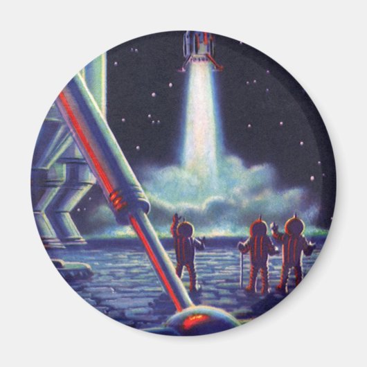  wetenschapscultuur Aliens Wave to Rocket Magneet (Voorkant)