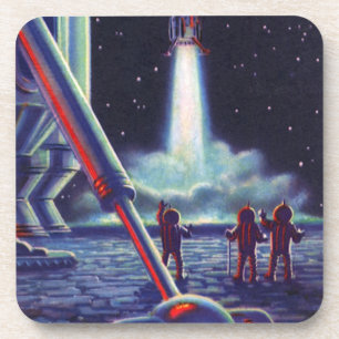  wetenschapscultuur Aliens Wave to Rocket Onderzetter