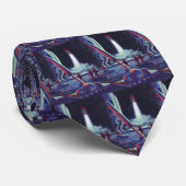  wetenschapscultuur Aliens Wave to Rocket Stropdas (Opgerold)