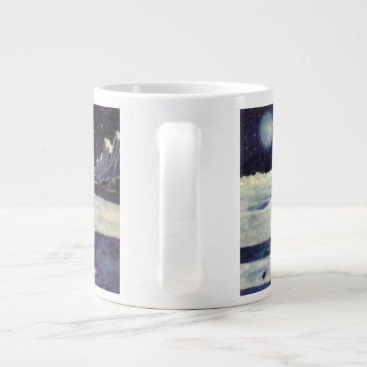 wetenschapscultuur Astronaut Aliens op maan Extra Grote Mok (Achterkant)