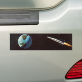  wetenschapscultuur, raketschild over de maan bumpersticker (Op auto)