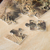 wetenschapscultuur, raketschild over de maan legpuzzel (Zijkant)