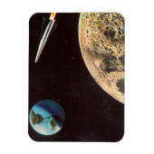 wetenschapscultuur, raketschild over de maan magneet (Verticaal)
