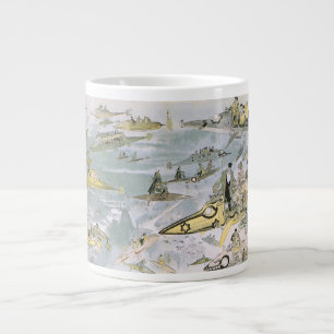 wetenschapscyclus Futuristische auto's, taxi's Grote Koffiekop