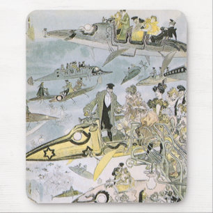 wetenschapscyclus Futuristische auto's, taxi's Muismat