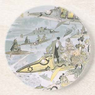  wetenschapscyclus Futuristische auto's, taxi's Zandsteen Onderzetter